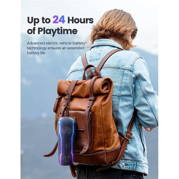 Portable Bluetooth Speaker,IPX7Waterproof WirelessSpeaker with Colorful Flashing - Picture 4 of 6